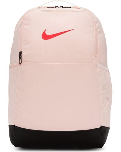 Nike Unisex Backpack Nk Brsla M Bkpk - 9.5 (24l), Guava Ice/black/bright Crimson, Dh7709-838, Misc, Guava Ice/black/bright - Pink