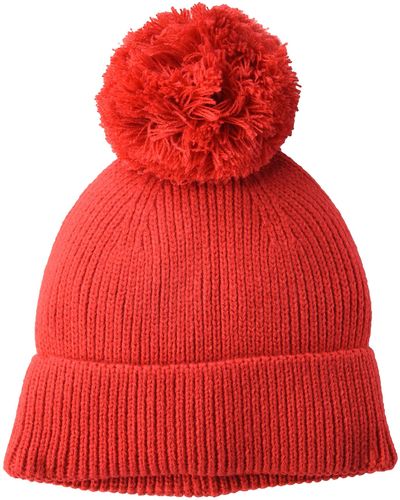 Amazon Essentials Chunky Beanie with Yarn Pom Cappello - Rosso