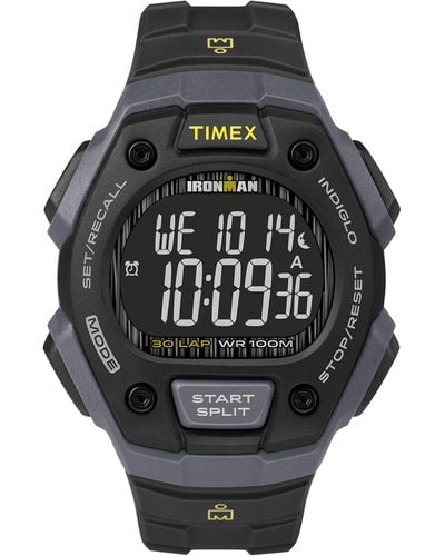 Timex Ironman Classic 30 38mm Watch – Gray & Black Case Negative Display With Black Resin
