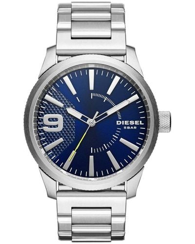 DIESEL Herren Chronograph Quarz Uhr mit Edelstahl Armband DZ4477 - Mettallic