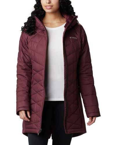 Columbia 's Heavenly Long Hybrid Winter Jacket - Red