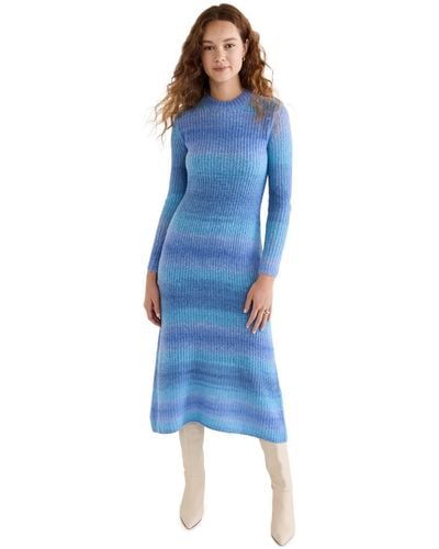 Vince S Space Dye Dress - Blue