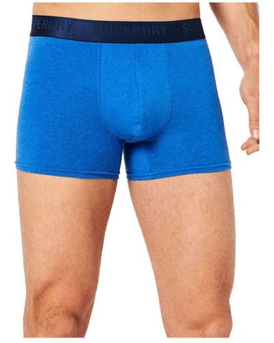 Superdry Boxer Multi Triple Pack Shorts - Blue