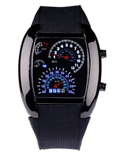 Speedo Sports Watch,meter Style Led Digital - Black
