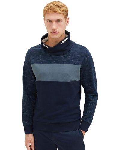 Tom Tailor Colorblock Sweatshirt Optik - Blau