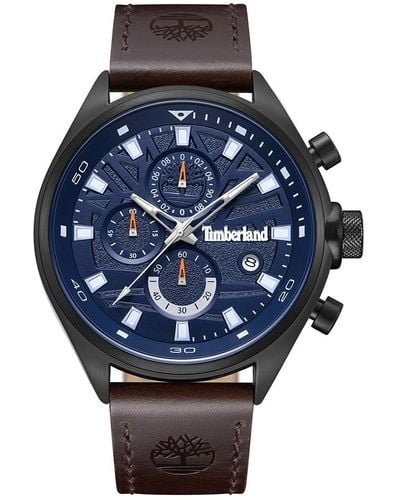 Timberland Orologio Uomo Analogico Al quarzo con cinturino Cuoio TDWGC9000402 - Blu