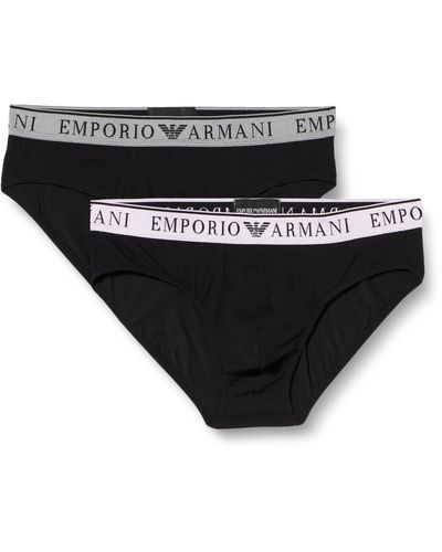 Emporio Armani Stretch Cotton Endurance 2pack Brief - Noir