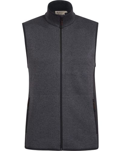Mountain Warehouse Treston Mens Thermal Fleece Gilet - Breathable, Full-zip, Front Pockets, Warm & Cosy - Best For Winter - Black