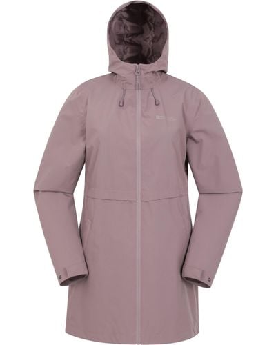 Mountain Warehouse Lightweight With Adjustable Hood & Side Pockets - Best For Spring Summer Wet - Purple