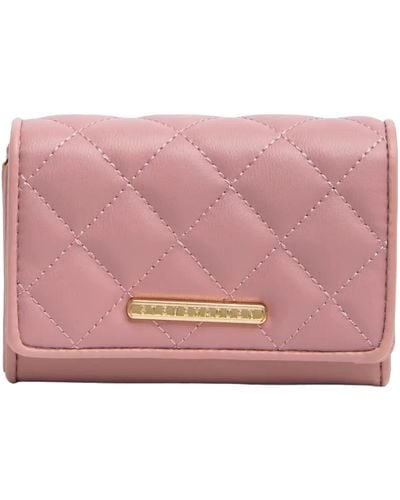 Steve Madden Bbrett Compact Quilted Wallet - Pink