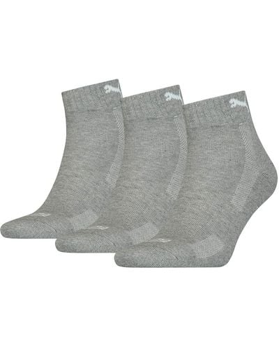 PUMA Unisex Cushioned Quarter Socks 3 pack - Grigio
