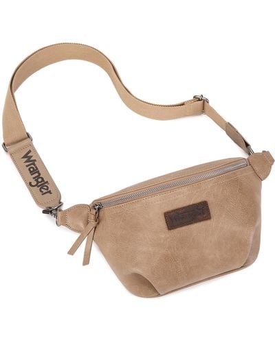 Wrangler Fanny Pack Crossbody Sling Bag For Waist Bag Travel Belt Bags Bum Bag Gifts For - Natural