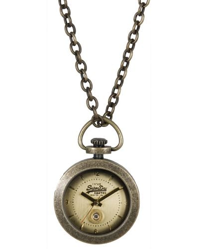 Superdry Ladies Antique Gold Dial Chain Watch - Metallic