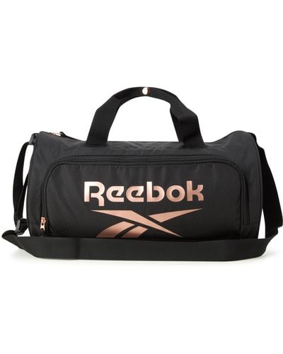 Reebok Perth Sports Gym Bag - Lightweight Carry On Weekend Overnight Luggage For - Black