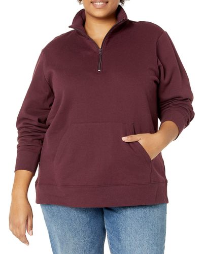 Amazon Essentials Long-sleeved Fleece Quarter-zip Top - Purple