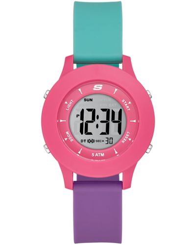 Skechers Rosencrans Digital Silicone Watch - Pink