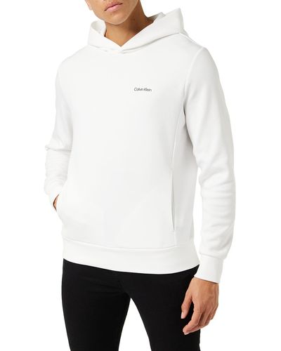 Calvin Klein Hoodie Micro Logo Repreve mit Kapuze - Weiß