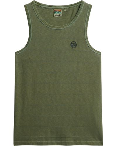 Superdry Vintage Texture Tank Shirt - Green