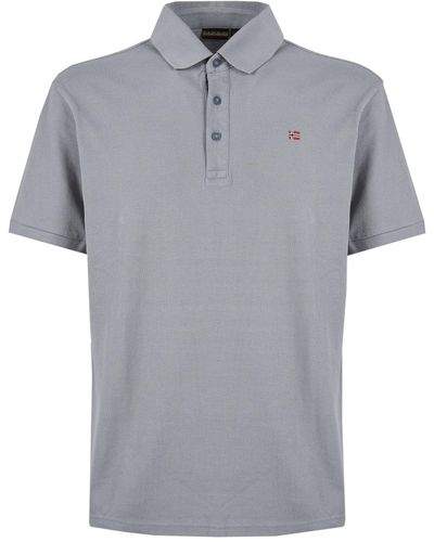 Napapijri Eolanos Short Sleeve Polo Shirt - Grey