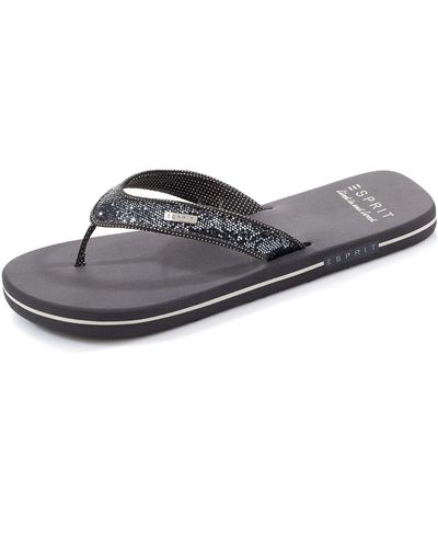 Esprit Glitter Thongs Pantoletten - Grau