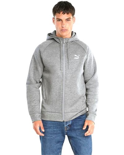 PUMA Classic Tech Full Zip Hoodie Sweatshirt - Grey