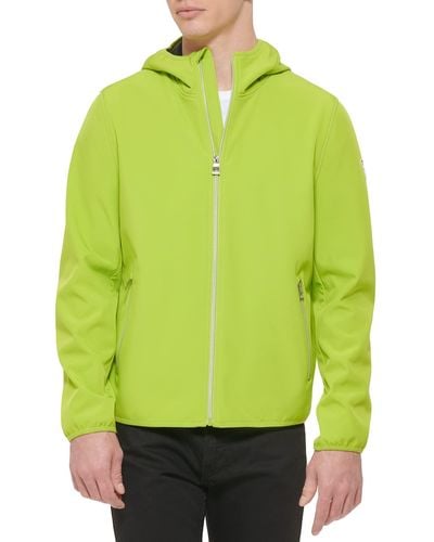 Guess Softshell Long Sleeve Hood Jacket - Green