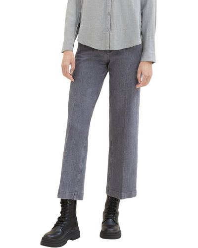 Tom Tailor High Waist Culotte Jeans mit weitem Bein - Grau