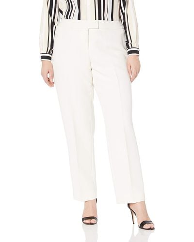 Anne Klein Size Plus Crepe Slim Pant - White