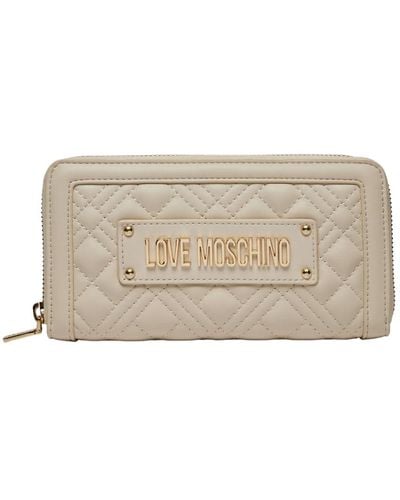 Love Moschino Wallet Quilled Pu Black Gold - Natural