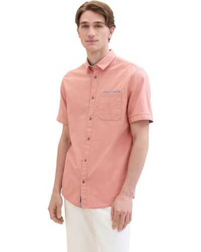 Tom Tailor Regular Fit Hemd mit Brusttasche - Pink