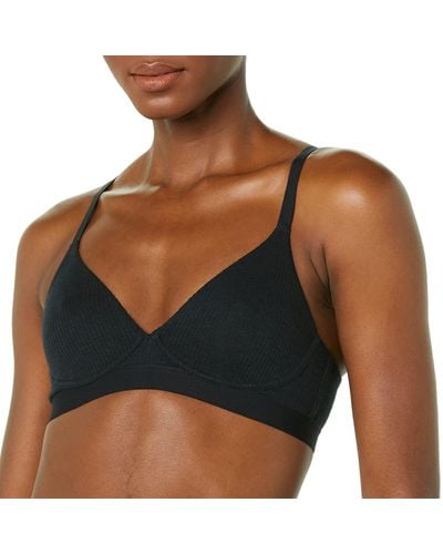Amazon Essentials Ribbed Unlined Bralette - Black