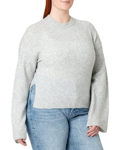 Calvin Klein Jeans Suéter Esponjoso de ga Abierta Ancha - Gris