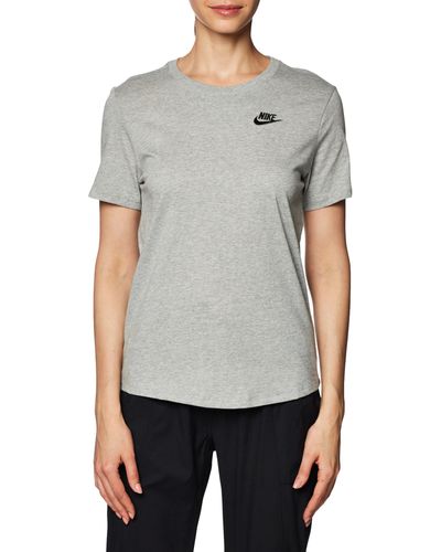 Nike DX7902-063 W NSW tee Club T-Shirt Mujer Gris Tamaño S