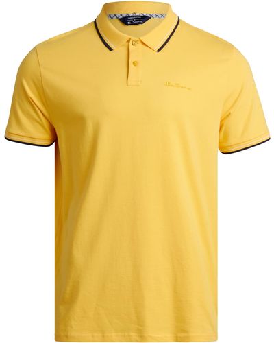 Ben Sherman Classic Fit 3-Button Short Sleeve Polo - Gelb