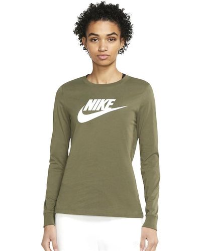 Nike W NSW Tee ESSNTL LS ICON FTR Sweatshirt - Grün