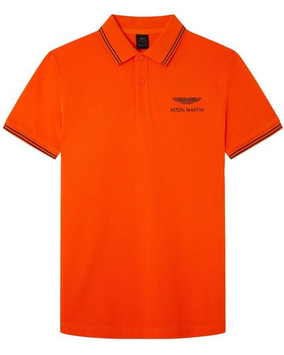 Hackett Amr Tipped Polo Shirt - Orange