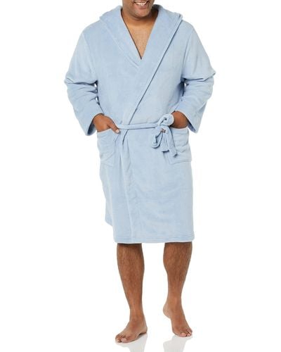 Amazon Essentials Mid-length Plush Dressing Gown - Blue