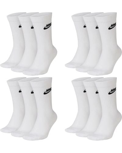 Nike 6 Paar Sportsocken - weiss/schwarz/Multicolor - Sportswear Everyday Essential CREW Socken 34/38/42/46/50 - Weiß