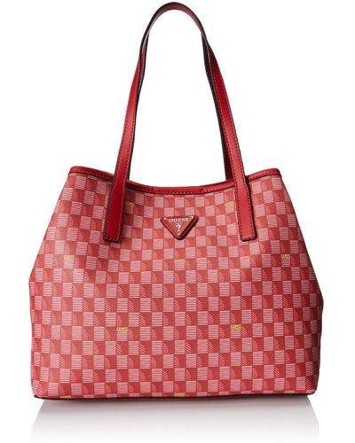 Guess Vikky Geo Signature Tote - Red