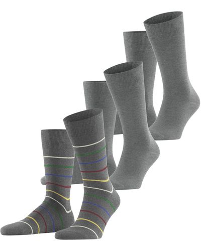 Esprit Multi Stripe 3-pack Socks - Grey
