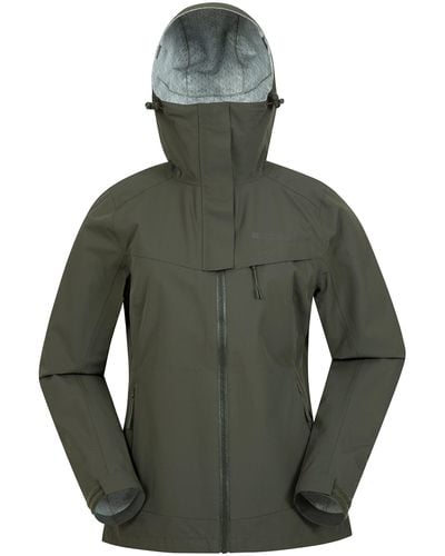 Mountain Warehouse Breathable Ladies 2 In 1 Coat With Waterproof Zips & Taped Seams - Spring Wet - Green