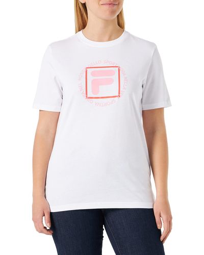 Fila Logo Swindon Graphic T-Shirt - Bianco