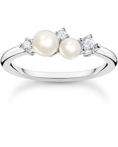 Thomas Sabo Ring Pearls With White Stones Silver 925 Sterling Silver Tr2368-167-14
