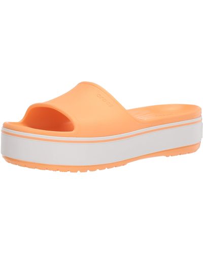 Crocs™ 's And Crocband Platform Slide Sandal | Comfortable Fashion Shoe - Orange