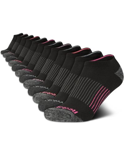 Reebok No-show Breathable Athletic Low Cut Cushioned Socks - Black