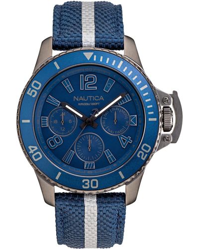 Nautica Bayside Multi NAPBSF919 Blue Cloth Quartz Fashion Watch