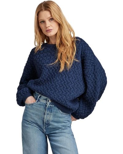 G-Star RAW Chunky Loose Boat Knit Wmn - Blue