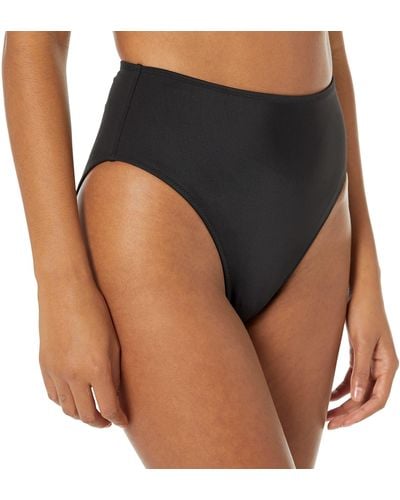 Amazon Essentials Slip Bikini a Vita Alta SGAMBATO Donna - Nero