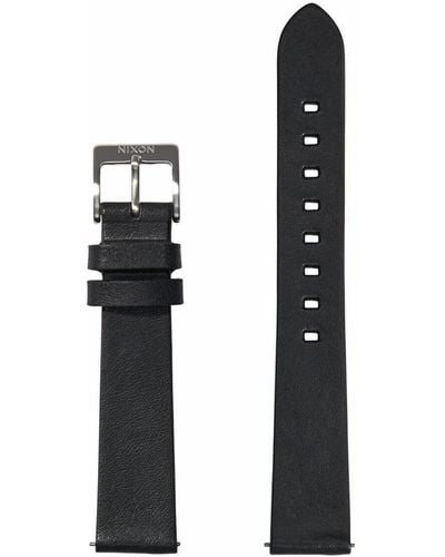 Nixon Pineapple Wechselarmband für Uhren mit 16 mm Abstand aus veganem Ananas-Leder in der Farbe Schwarz mit Edelstahlschließe und