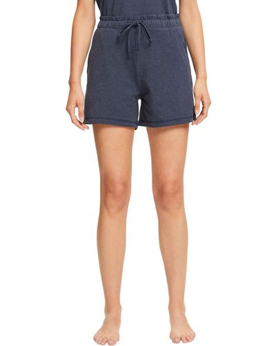 Esprit Cosy Melange Sus S.Shorts Pantalón de Pijama - Azul